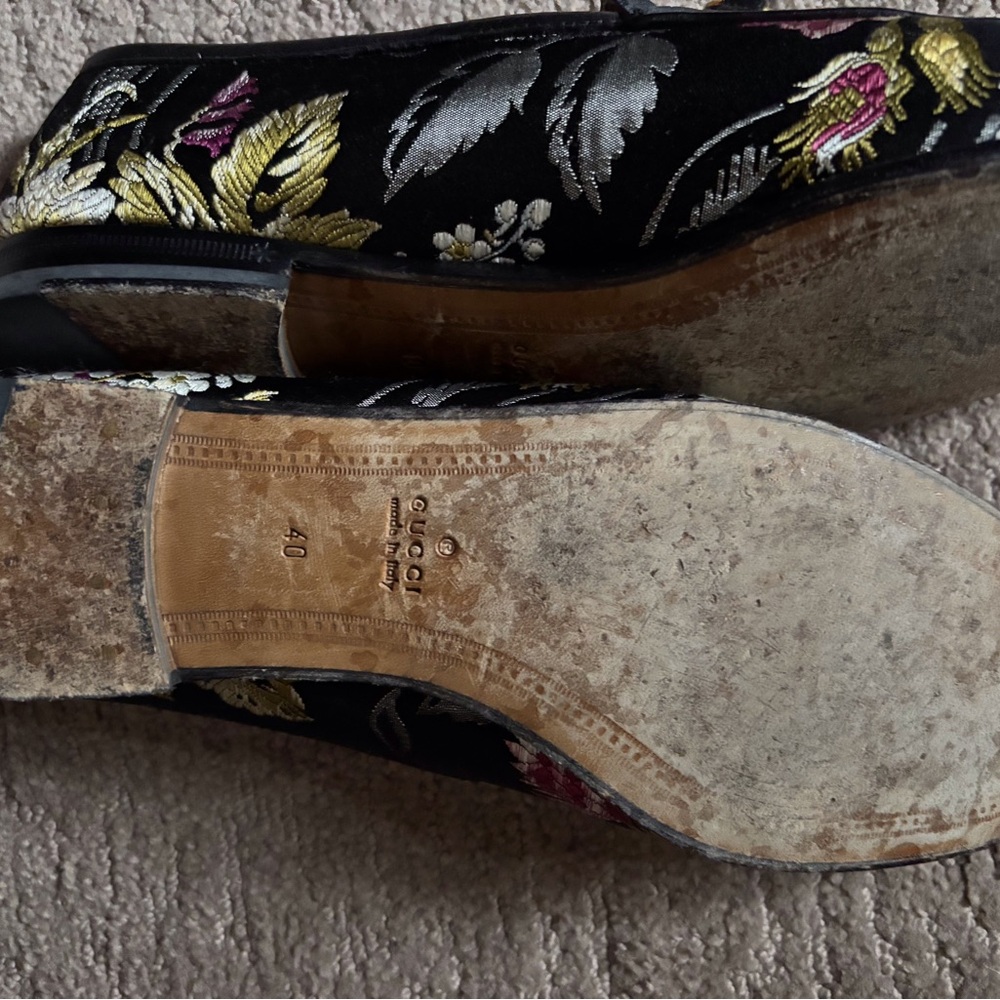 Gucci Floral Embroidered Women's Loafers Size 40 - Picture 6 of 9